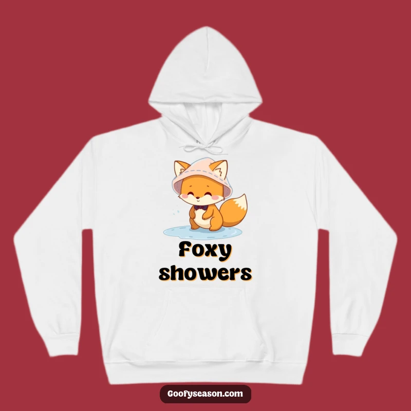 Funny Fox Puddle Hoodie: Cozy & Mischievous Rainwear for Fun