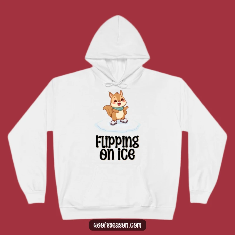 Funny Squirrel Skating Hoodie: Cozy Up with Winter Fun and Humor
