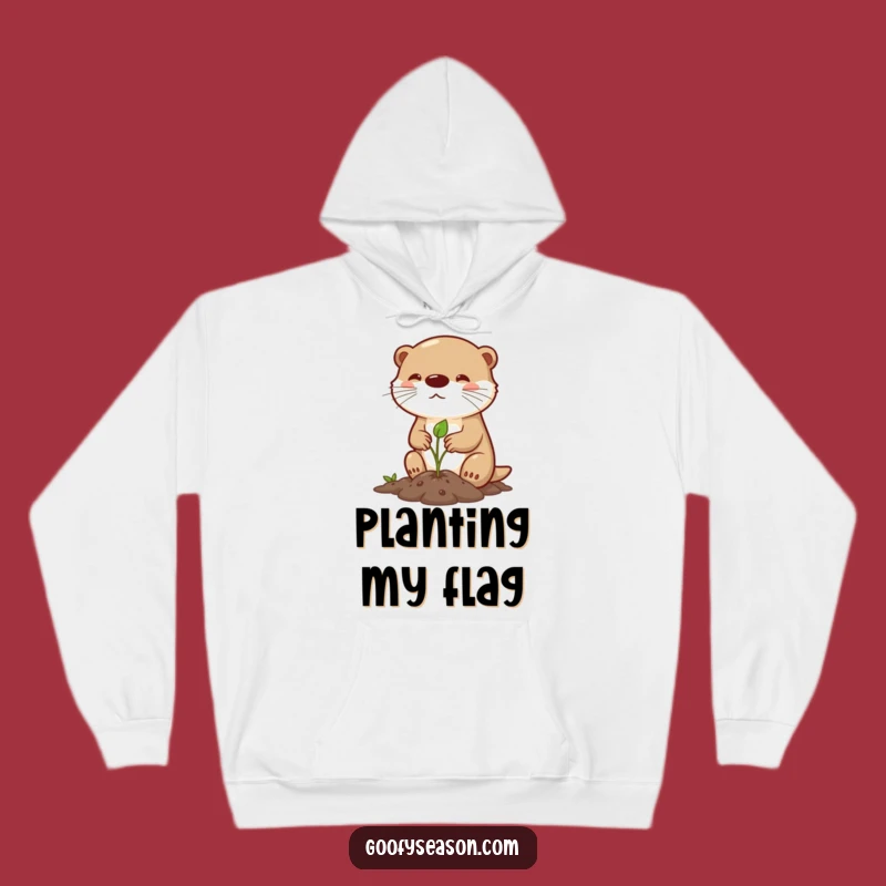 Funny Otter Spring Planting Hoodie: Cozy Determined Gardener, Perfect Gift