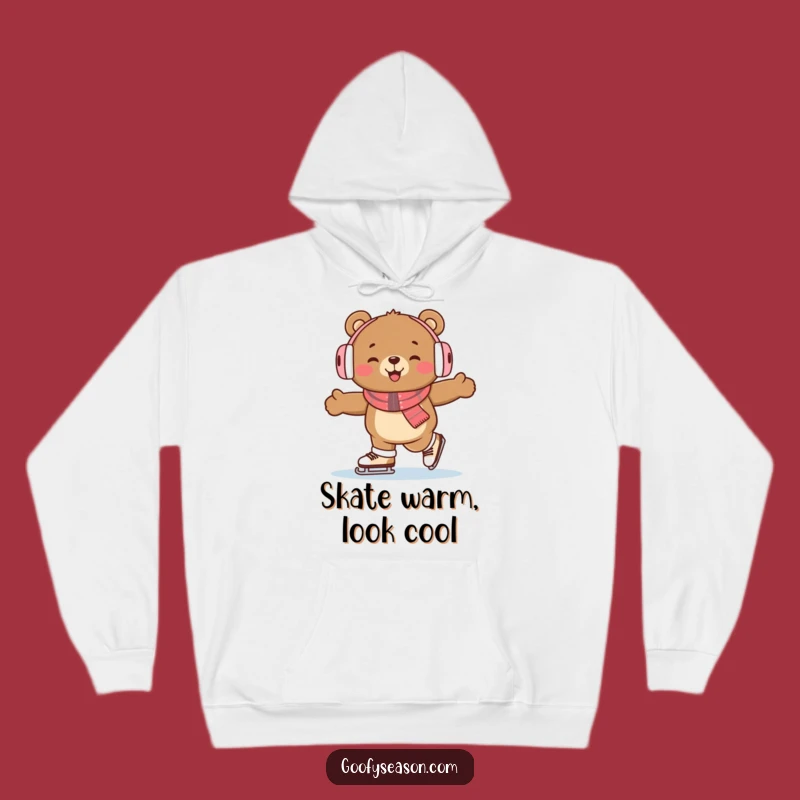 Cozy Funny Bear Ice Skating Hoodie: Warmth & Winter Laughs
