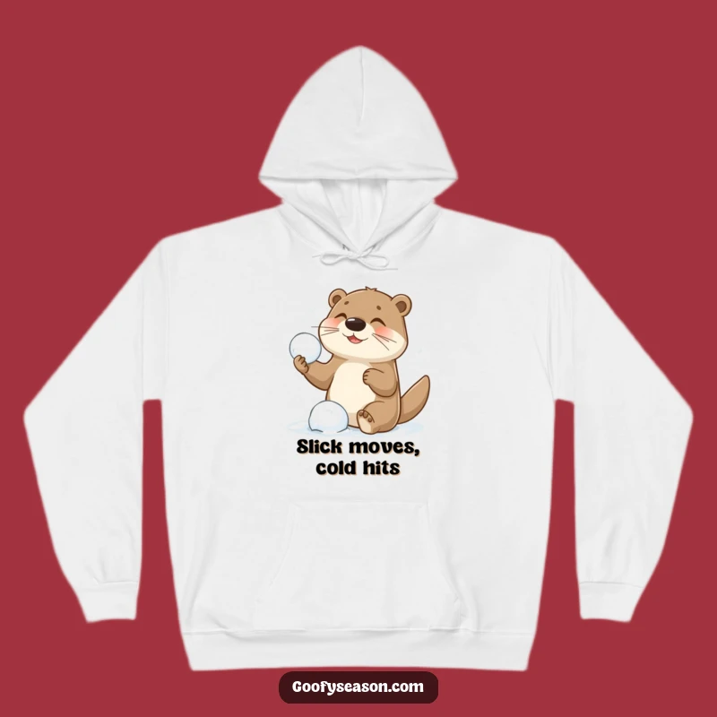 Funny Otter Snowball Fight Hoodie - Stay Cozy and Comical All Winter