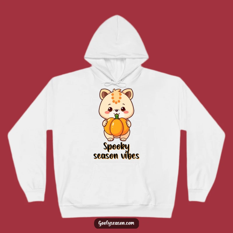 Cozy Funny Kawaii Pumpkin Hoodie - Warm Animal Character, Perfect Warm Funny Gift