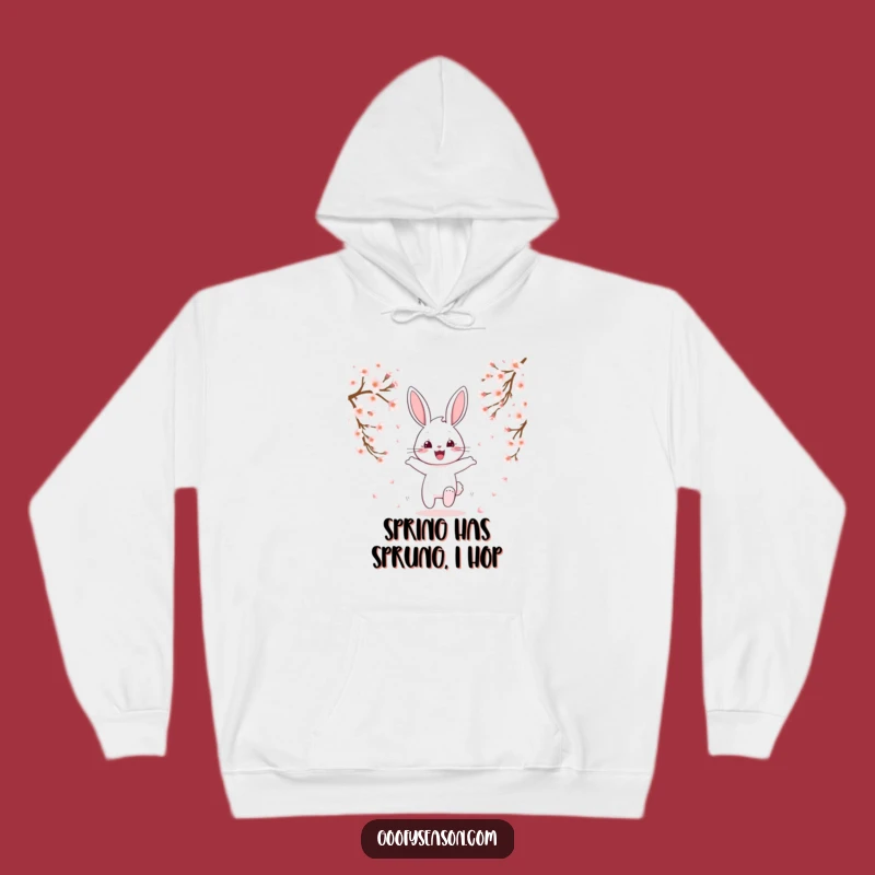 Funny Bunny Cherry Blossom Hoodie: Cozy Spring, Ultimate Funny Gift Apparel