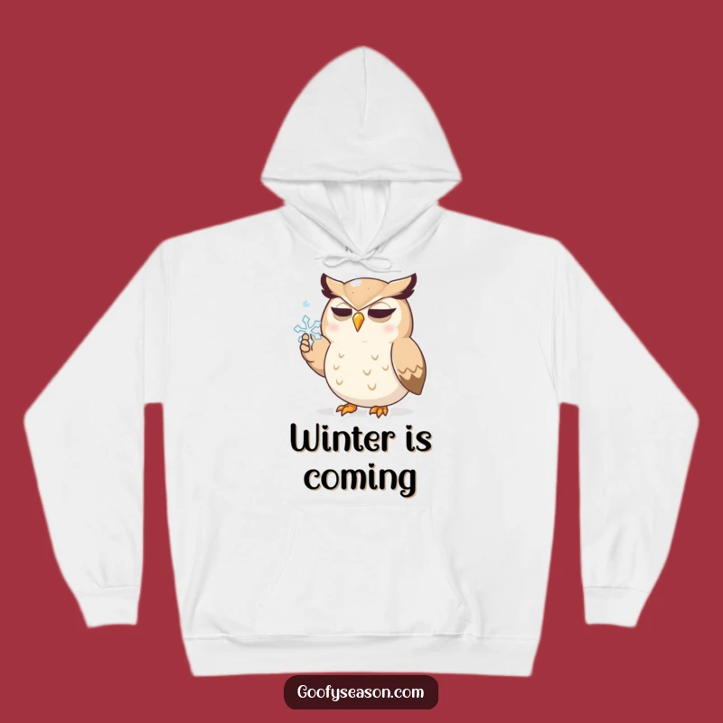 Funny Determined Owl Hoodie - Cozy Winter Animal Design, Perfect Funny Gift