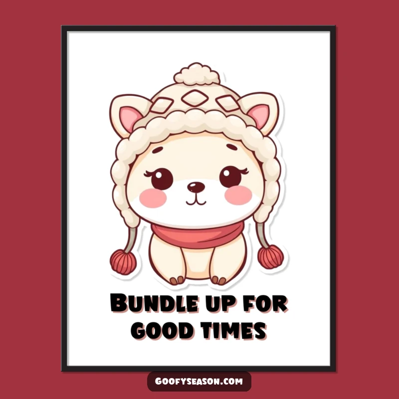 Free Printable Wall Art: Kawaii Cozy Hat Whimsy Decor Funny Downloadable