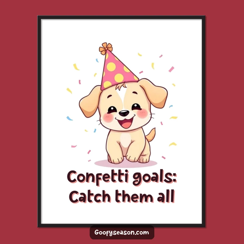Funny Free Printable Wall Art Puppy Confetti Chase Amusing Downloadable Home Decor