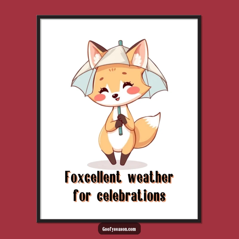 Free Printable Fox Wall Art: Funny Dancing Rain Fox Downloadable Decor for Smiles