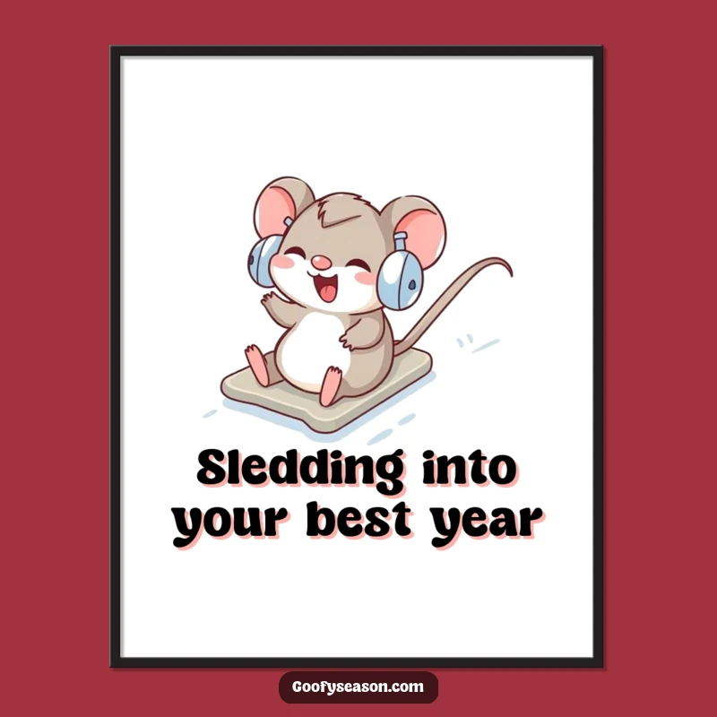 Free Printable Mouse Wall Art: Funny Snow Mouse Downloadable Decor for Winter Vibes