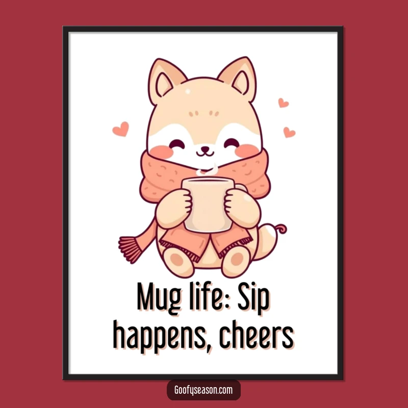 Free Printable Wall Art: Kawaii Cozy Animal - Warm & Cheerful Decor!