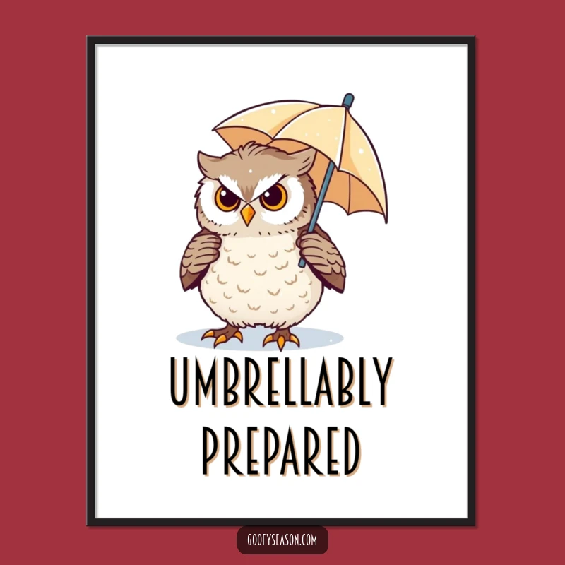 Funny Free Printable Owl Blizzard Wall Art: Determined Spirit Downloadable Decor