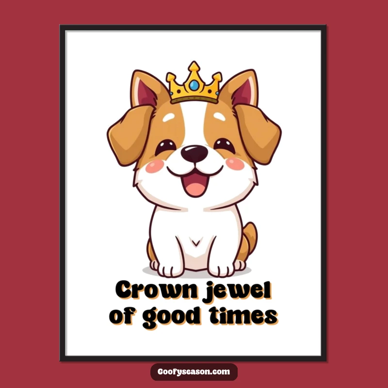 Funny Free Printable Royal Dog Wall Art: Crown Feast Decor Downloadable