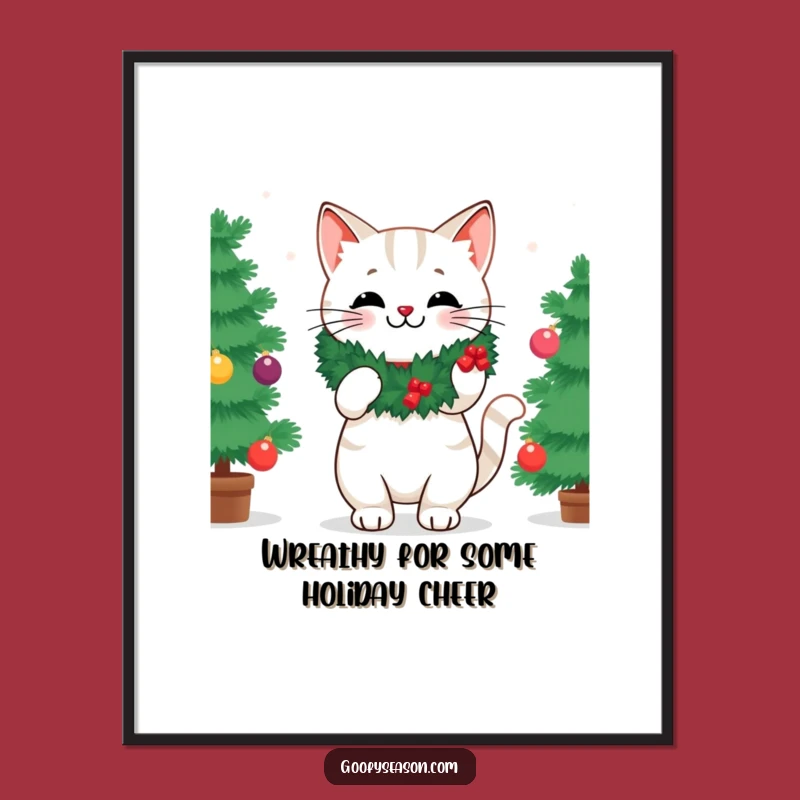 Funny Free Printable Wall Art Cat Wreath Decorating Amusing Downloadable Home Decor