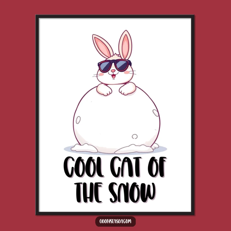 Funny Free Printable Wall Art: Cool Bunny - Downloadable Art for Chill Decor