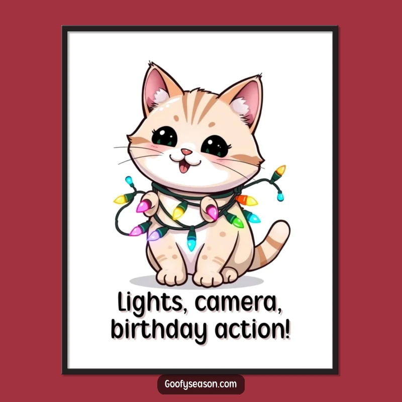 Funny Free Printable Wall Art: Energetic Cat Lights Up Your Space!