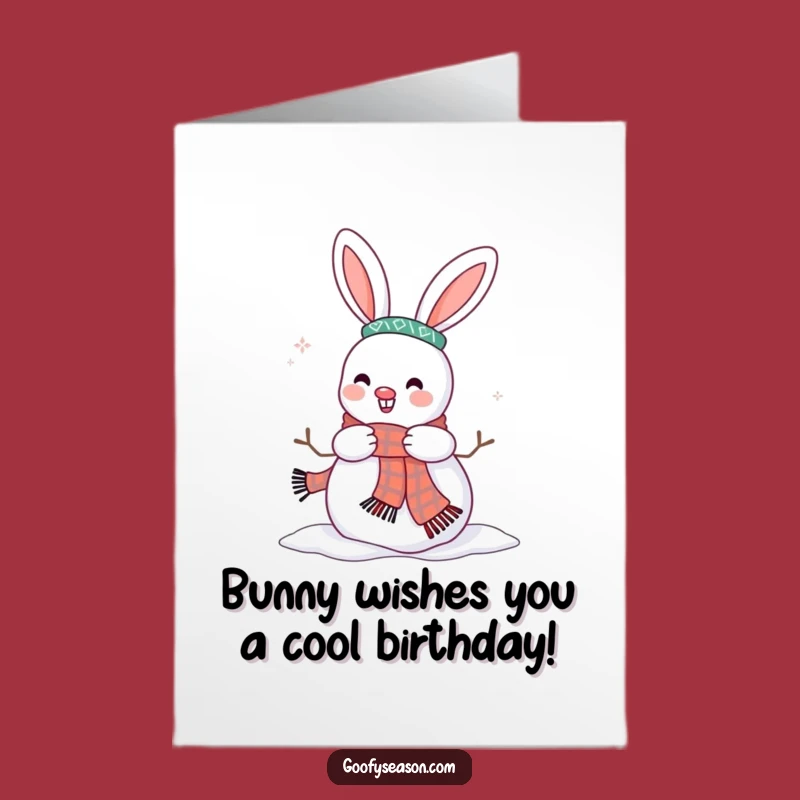 Funny Free Printable Birthday Card: Happy Bunny Snowman Decorating Card, Awesome DIY Gift