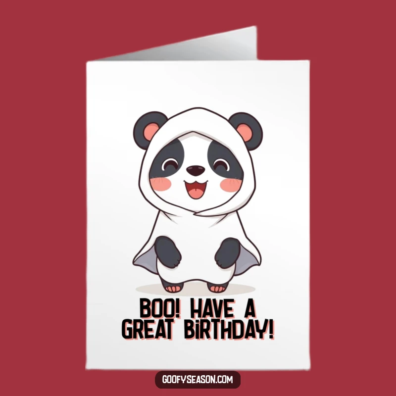 Free Printable Birthday Card: Panda Ghost Spooks, Funny Downloadable Gift
