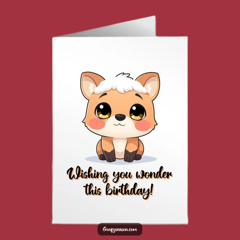 Free Printable Snowy Wonder Birthday Card: Curious Animal Downloadable Gift