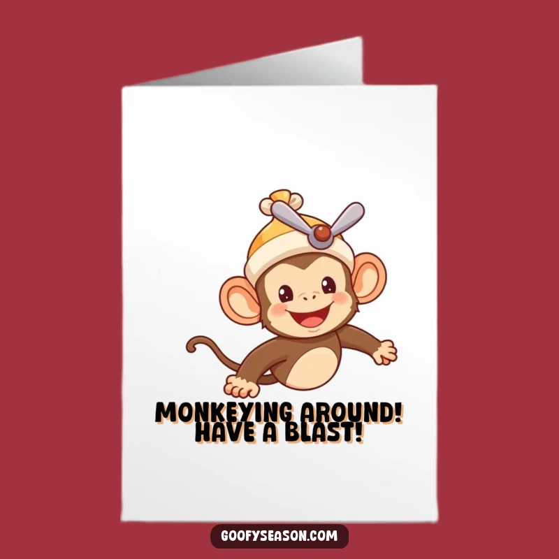Free Printable Birthday Card: Funny Monkey Pilot Soars for Your Special Day