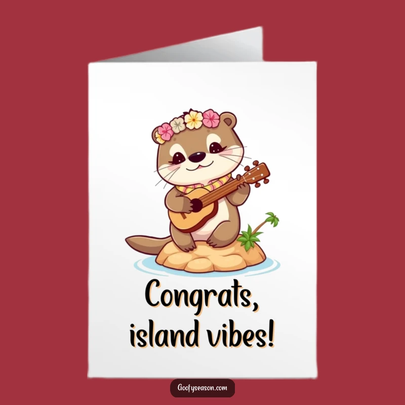 Free Printable Congrats Card: Otter Ukulele Island Achievement Download