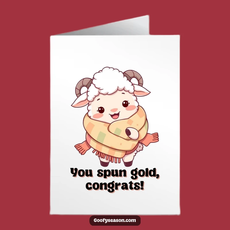 Free Printable Congrats Card: Cozy Sheep's Comforting Success
