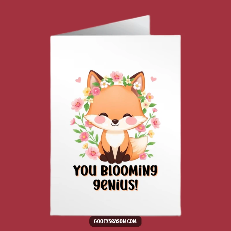 Free Printable Congrats Card: Fox's Spring Celebration Funny Downloadable