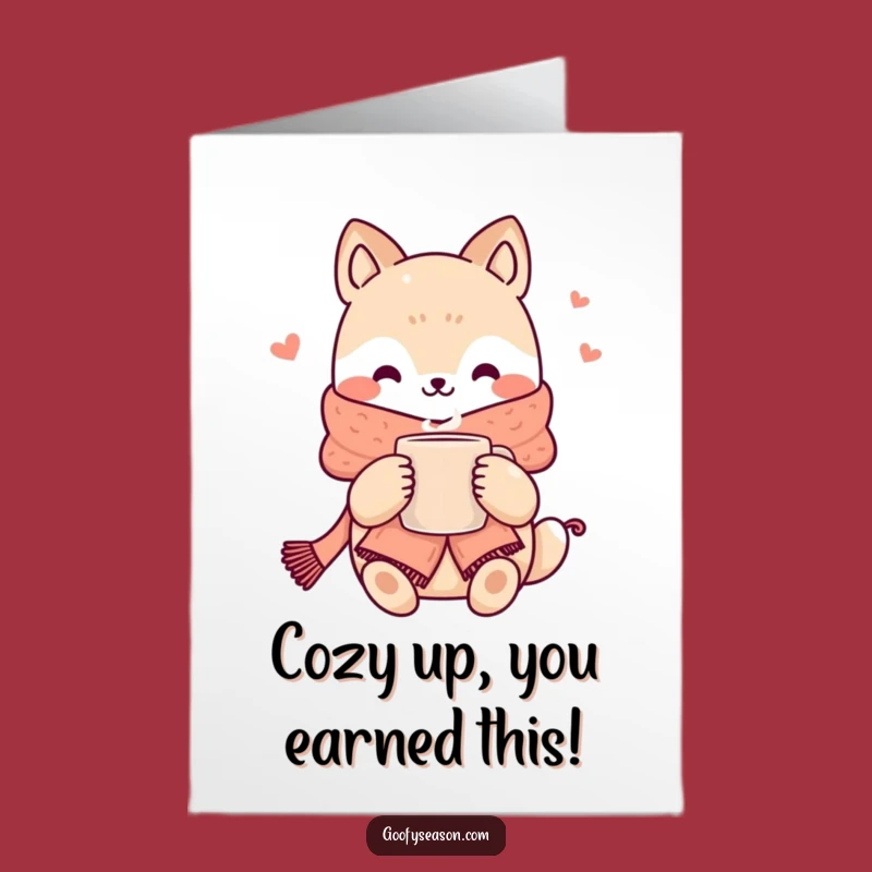 Free Printable Congrats Card: Kawaii Cozy Animal - Warm & Cheerful!