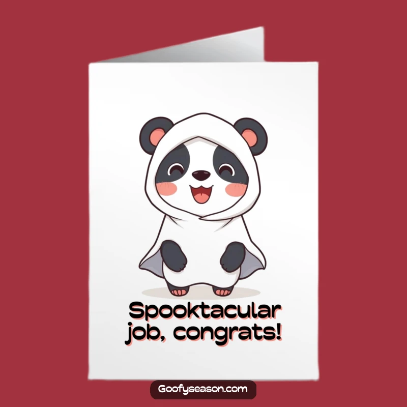Free Printable Congrats Card: Panda Ghost's Arrival, Funny Downloadable Gift