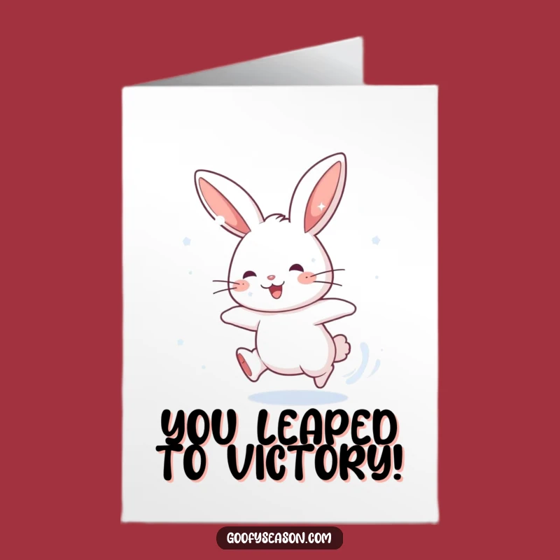 Free Printable Congrats Card: Rabbit's Snowy Success - Funny Downloadable