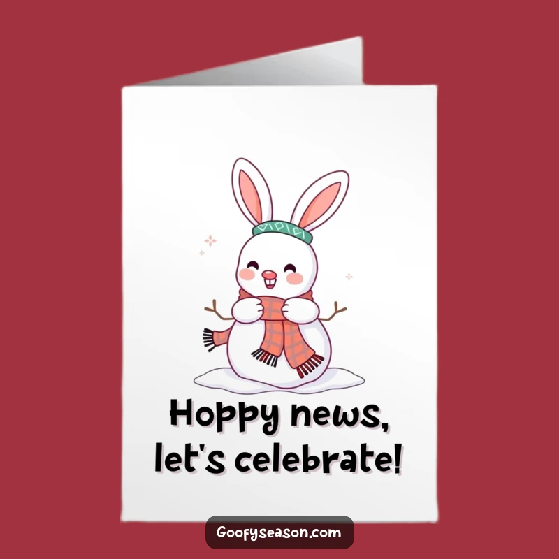 Free Printable Congratulations Card: Happy Bunny Snowman Decorating, DIY Celebration