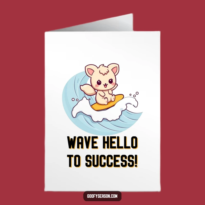Free Printable Congratulations Card: Kawaii Wave Rider Success Funny Downloadable