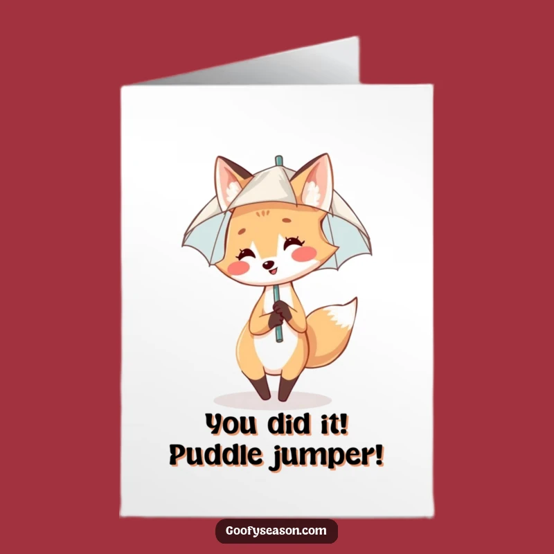 Free Printable Fox Congratulations Card: Funny Dancing Fox Downloadable for Any Win