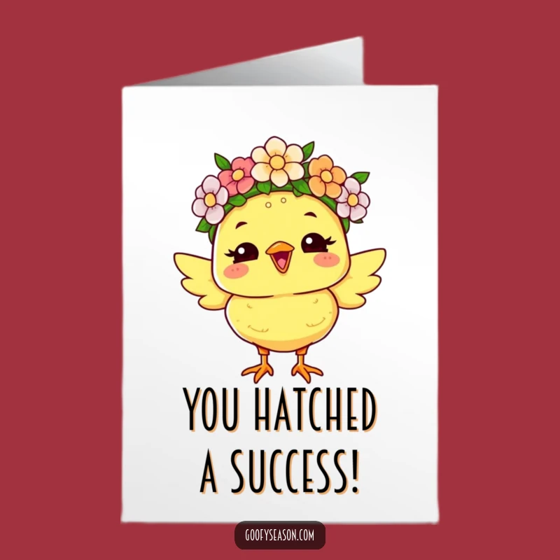 Free Printable Congrats Card: Chick's Floral Triumph - Funny Downloadable