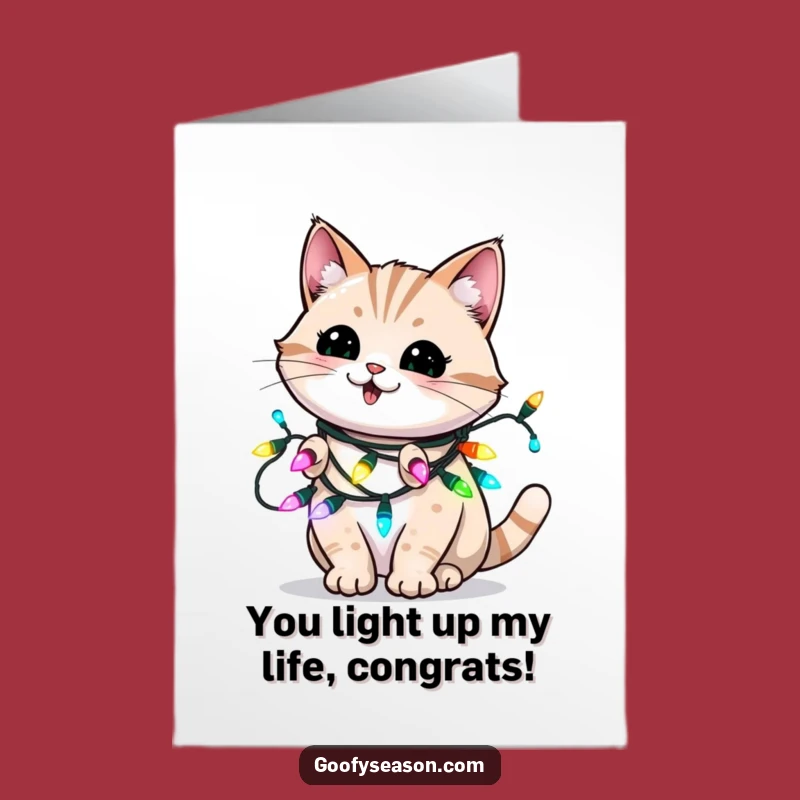 Free Printable Congrats Card: Energetic Cat Lights Up Your Success!