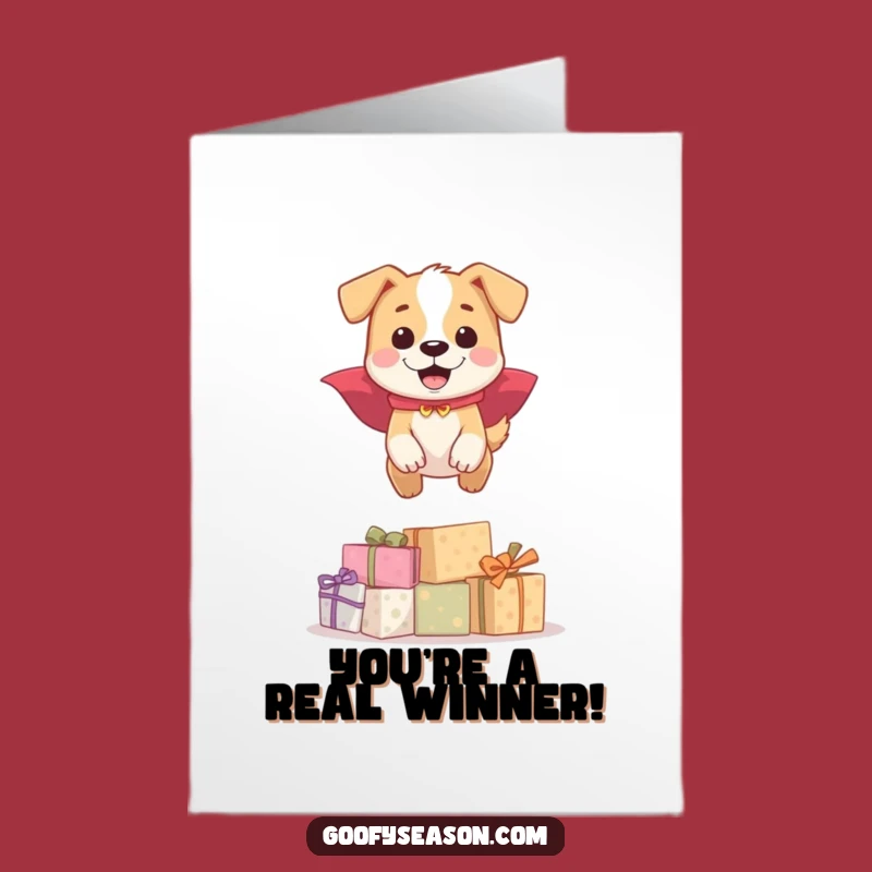 Free Printable Dog Hero Congrats Card: Funny DIY Downloadable Gift Leap Celebration Art