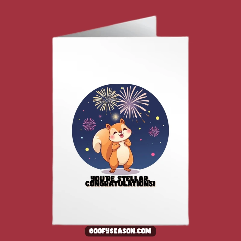 Free Printable Congrats Card: Squirrel Fireworks Celebration, Exciting DIY