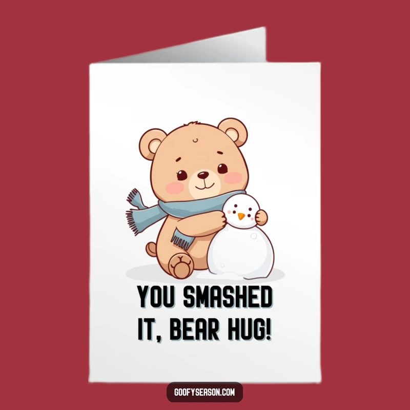Printable Bear Congrats Card: Winter Success Free Downloadable Cheer