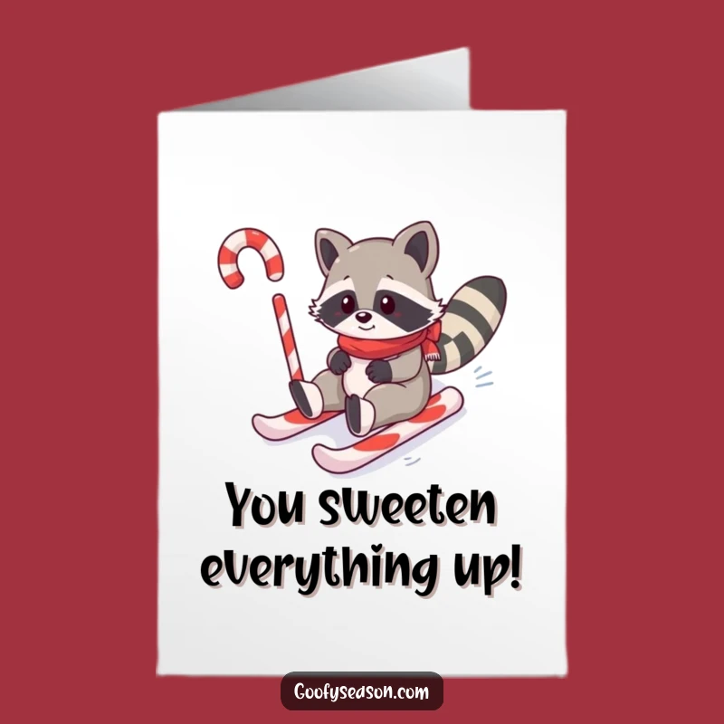 Free Printable Congrats Card: Raccoon's Candy Cane Hill Victory