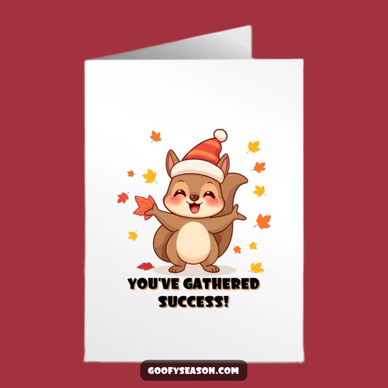 Free Printable Squirrel Congrats Card: Festive Downloadable for Autumn Achievements