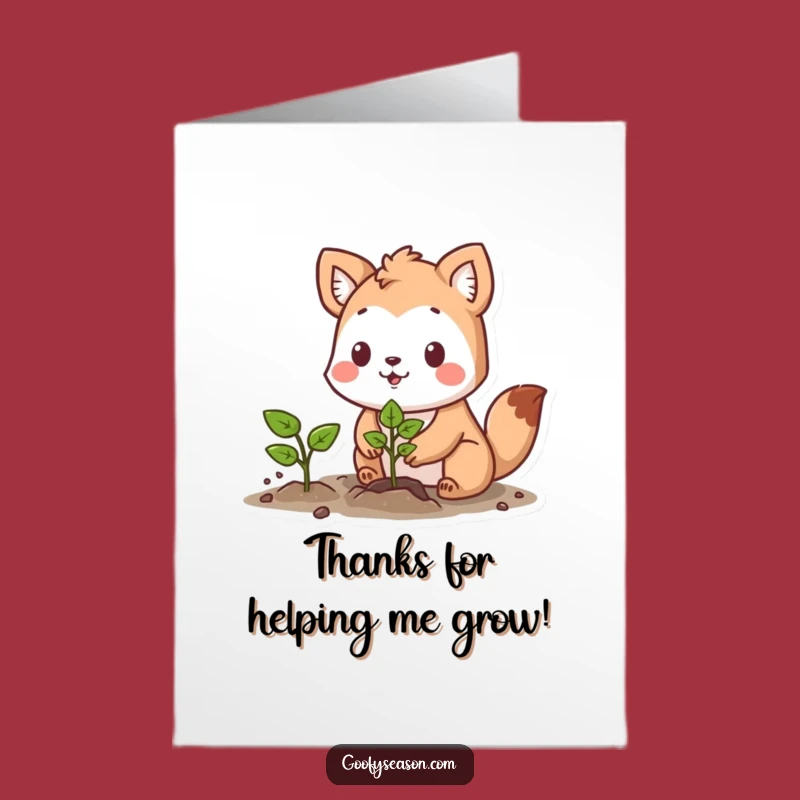 Free Printable Growth Thank You Card: Animal Planting Downloadable