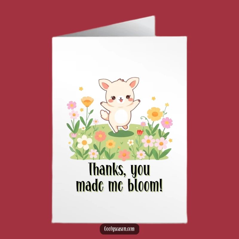 Free Printable Joyful Animal Thank You Card: Flower Dance Downloadable