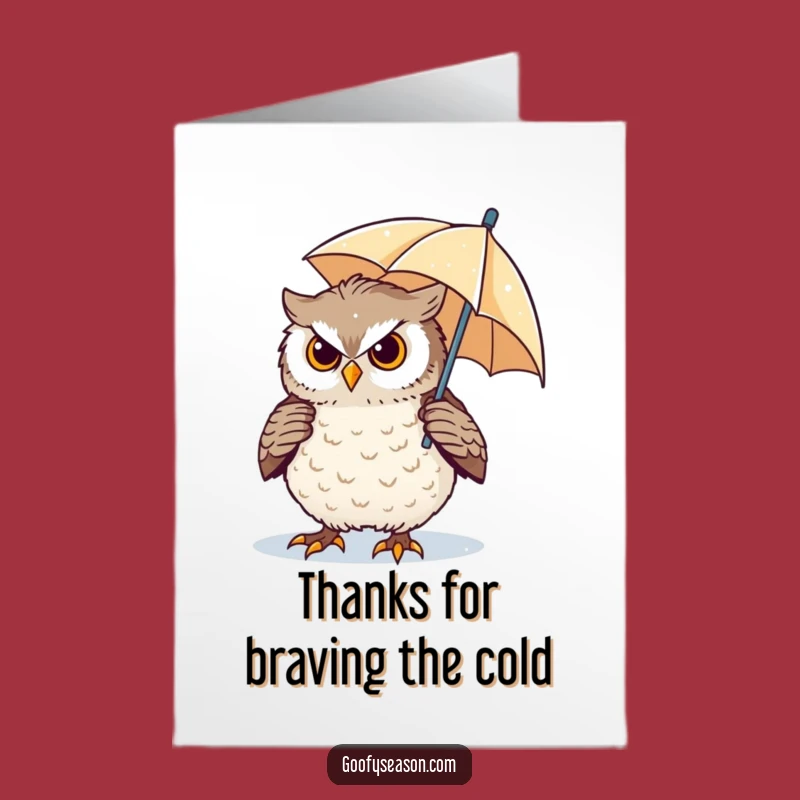 Free Printable Owl Blizzard Thank You Card: Resilience Gratitude Downloadable Gift