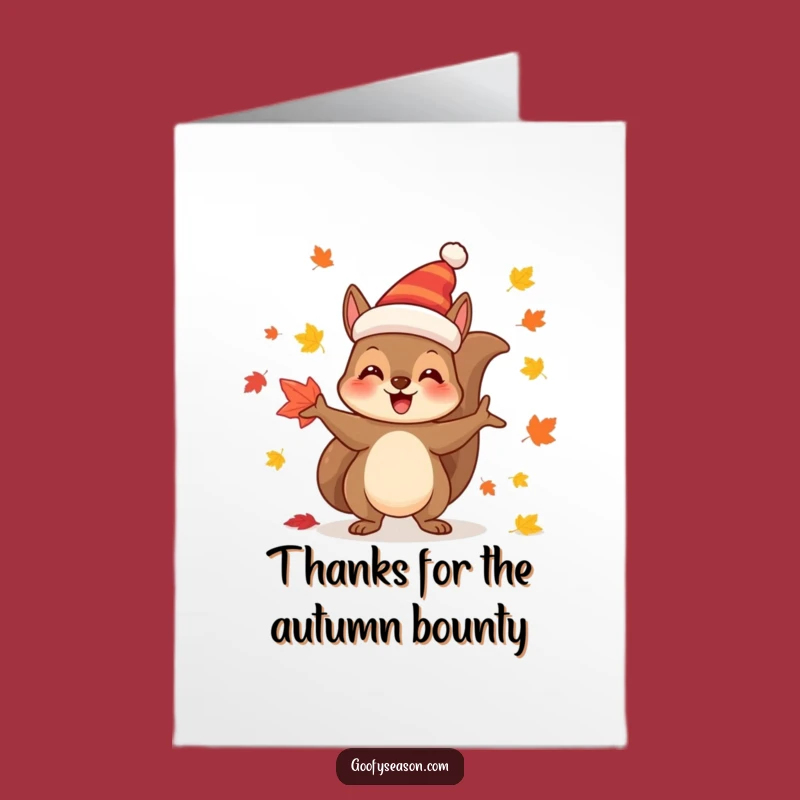 Free Printable Squirrel Thank You Card: Festive Downloadable for Autumn Appreciation