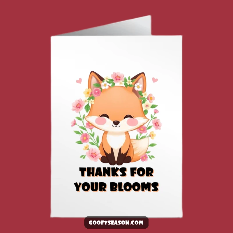 Free Printable Thank You Card: Happy Fox's Spring Thanks Funny Downloadable Gift