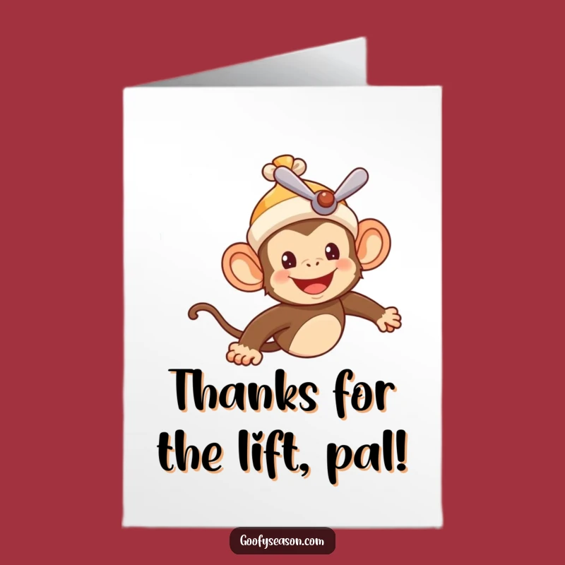Free Printable Thank You Card: Monkey Pilot Flies Thanks Your Way