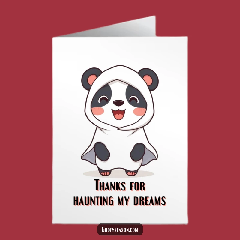 Free Printable Thank You Card: Panda Ghost's Thanks, Funny Downloadable Gift