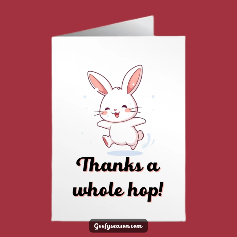 Free Printable Thank You Card: Rabbit's Snowy Thanks - Funny Downloadable