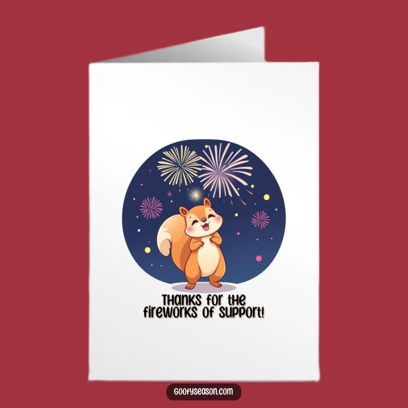 Funny Free Printable Thank You Card: Squirrel Fireworks Gratitude, Joyful DIY