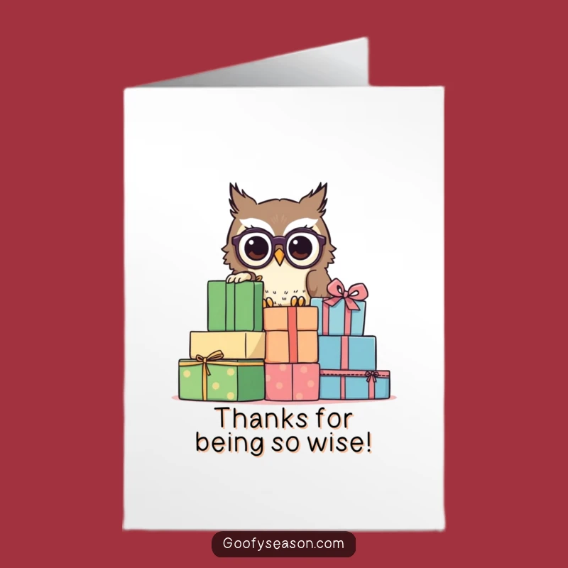 Free Printable Owl Thank You Card: Funny Curious DIY Downloadable Present Appreciation Art