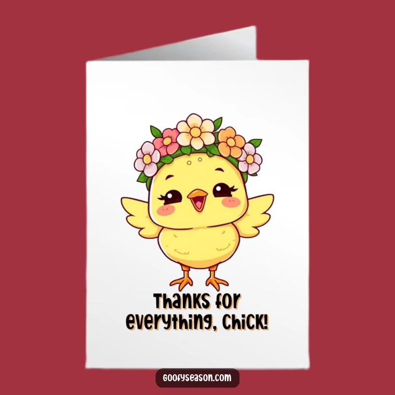 Free Printable Thank You Card: Chick's Floral Thanks - Funny Downloadable