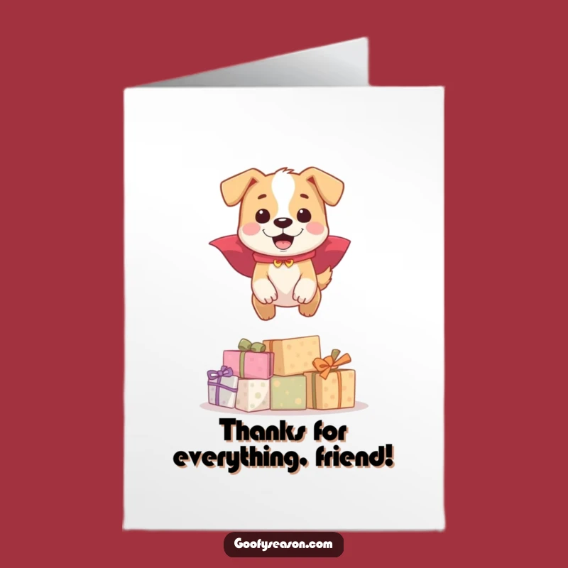 Free Printable Dog Hero Thank You Card: Funny DIY Downloadable Gift Appreciation Art